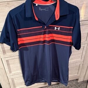 Under Armour Men's Polo in Dark Blue and Bright Red